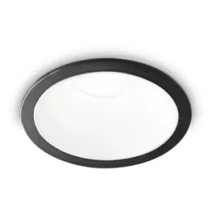 Image of Ideal Lux Game Round Recessed Downlight Black White 3000K