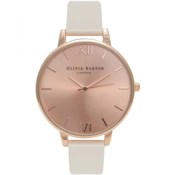 Image of Big Dial Rose Gold Sunray & Nude Watch