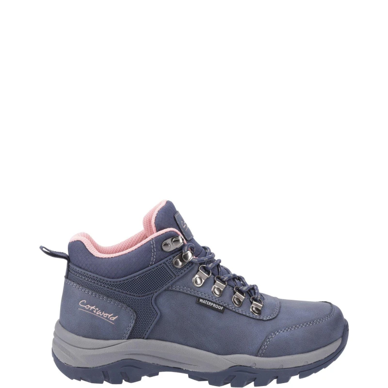 Image of Cotswold Womens Overbury Leather Walking Boots UK Size 7 (EU 40) Navy COT847-NAVY-7
