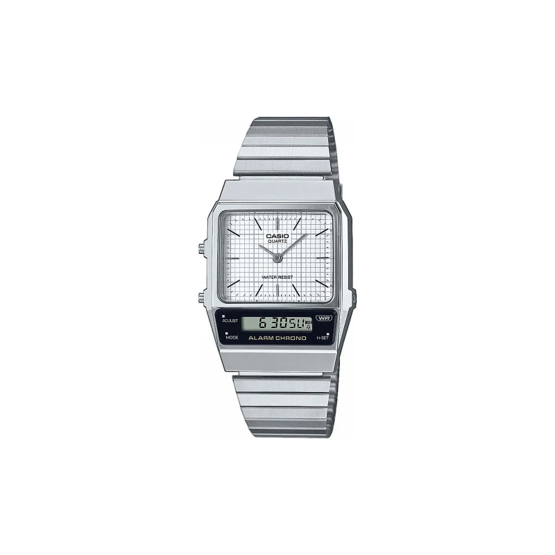 Image of Casio AQ-800E-7AEF Vintage Dual-Display (32.1mm) White Dial Watch