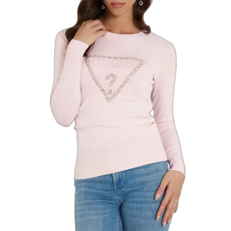 Image of Guess Womens long-sleeved sweatshirt Guess Ivory Rose Female M