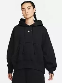 Image of Nike Womens W Nsw Phnx Flc Oos Po Hoodie - BLACK, Black, Size XL, Women