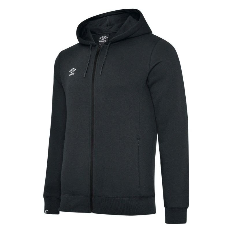 Image of Umbro Umbro Men Club Leisure Full Zip Hoodie in Black Size: Small Black S Male 5063107699107