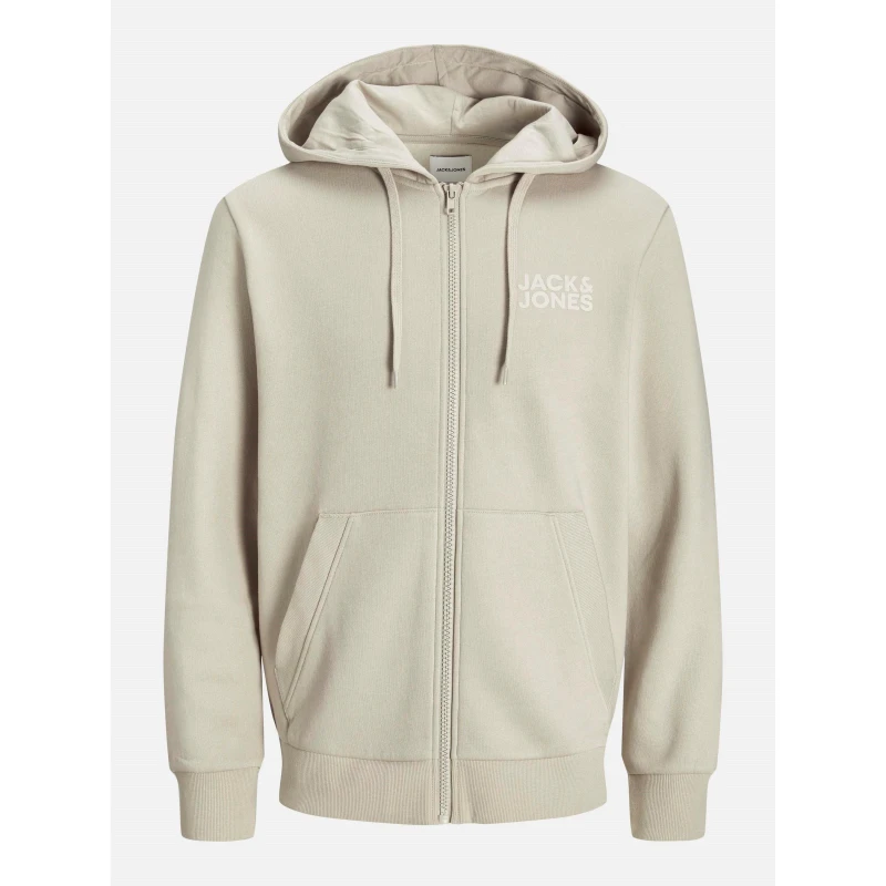 Image of Jack and Jones Corp Logo Sweat Zip Hood Mens Moonbeam male M