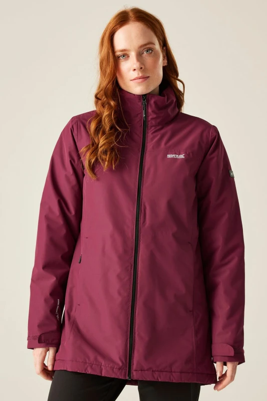Image of Regatta Womens Tamlin Hooded Breathable Waterproof Insulated Jacket in Red Size: 16 Red Female 16
