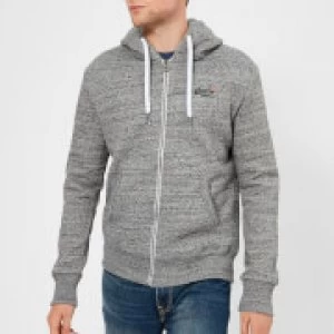 Image of Superdry Mens Orange Label Zip Hoody - Flint Grey Grit - L - Grey