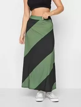 Image of PixieGirl Petite Diagonal Stripe Maxi Skirt, Green, Size 8, Women