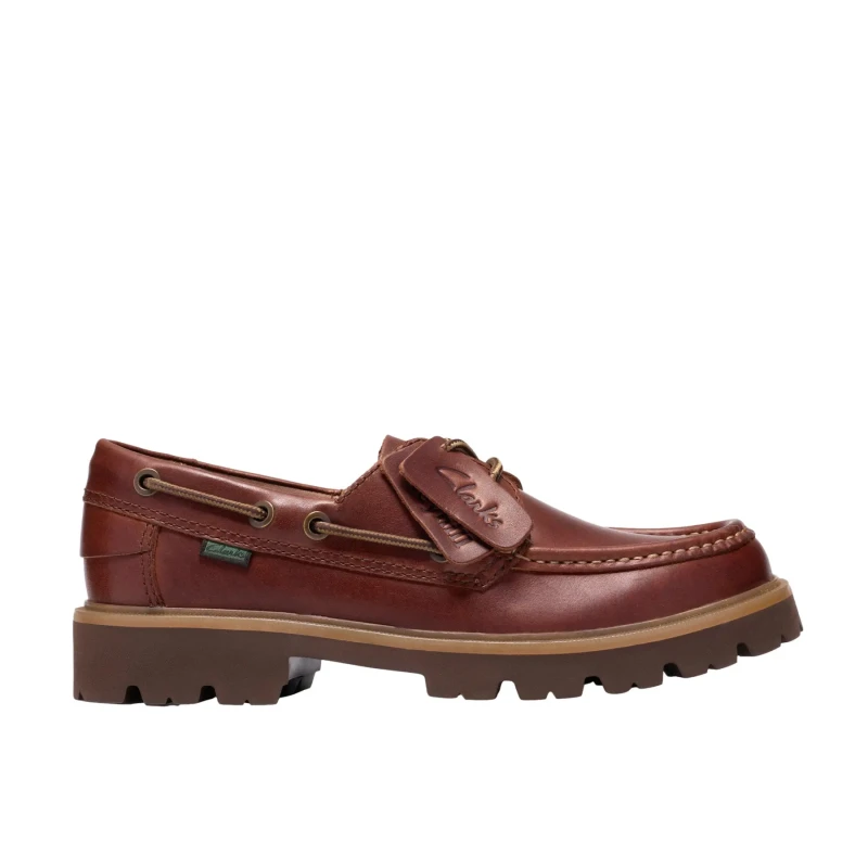 Image of Clarks Leather boat shoes Clarks Cleyhill Boat Marron Male 42
