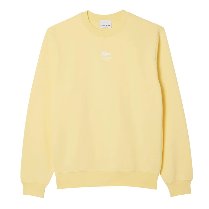 Image of Lacoste Printed Fleece Sweatshirt Yellow male 2XS