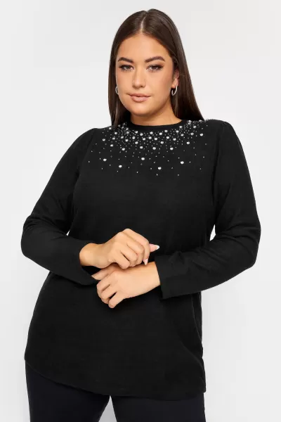 Image of Diamante Embellished Soft Touch Sweatshirt
