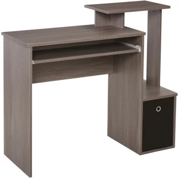 Image of Homcom - Computer Desk with Sliding Keyboard Tray Storage Drawer Shelf Grey
