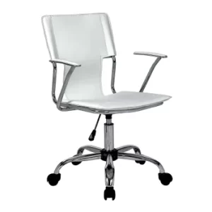 Image of Nautilus Trento Slimline Leather Office Chair, White