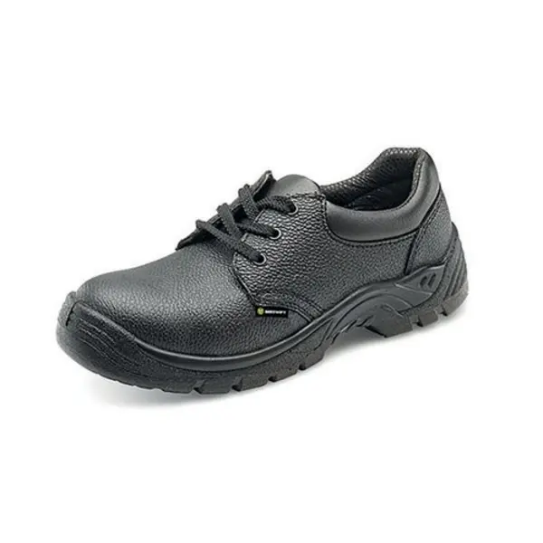 Image of Beeswift Beeswift Safety S1 Steel Toe Lace Up Leather Upper Shoe 1 Pair Black 04 CF54BL04