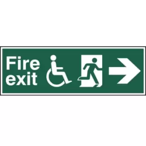 Image of Disabled Fire Exit Running Man Arrow Right Sign