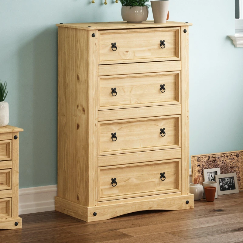 Image of Lassic Vida Designs Corona 4 Drawer Chest Pine unisex 4 Drawer