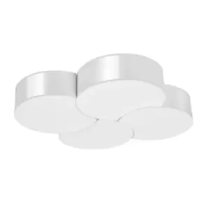 Image of Circle Decorative Flush Ceiling Light, White, 78cm