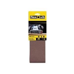 Image of Flexovit Cloth Sanding Belts 457 x 75mm Medium 80G (Pack of 2)