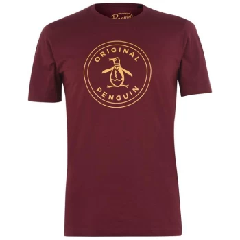 Image of Original Penguin Logo Stamp T Shirt - Red