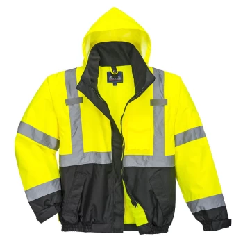 Image of PW2 Hi Vis Premium 3 in 1 Bomber Jacket Yellow / Black M