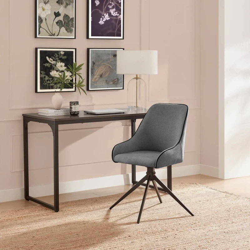 Image of FurnitureboxUK FurnitureboxUK Beaumont Grey Fabric Swivel Office Chair Grey One Size Unisex 5056784312704