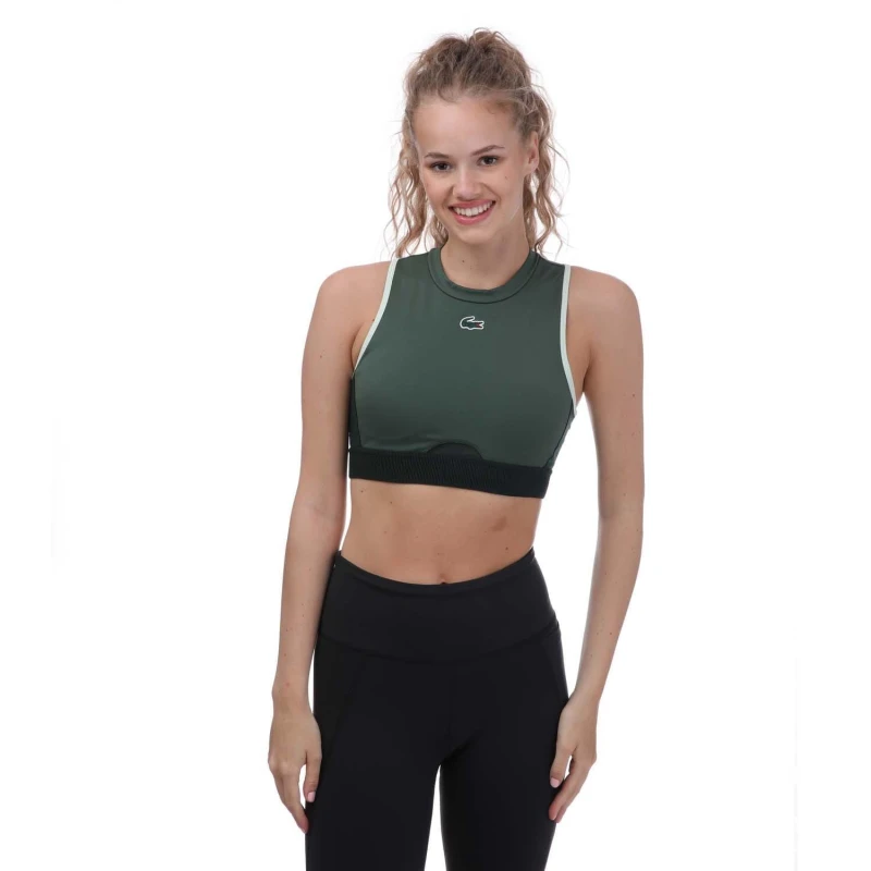 Image of Lacoste Stretch Sports Bra - Green Green XS
