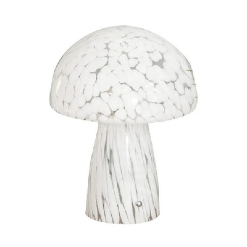 Image of ValueLights Beau White Mushroom Confetti Glass Table Lamp White