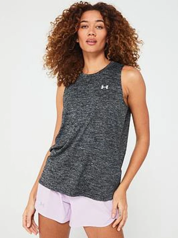 Image of Under Armour Womens Tech Tank Twist Gym Top M- Bust 36 - 38' Black 1383656-001-M