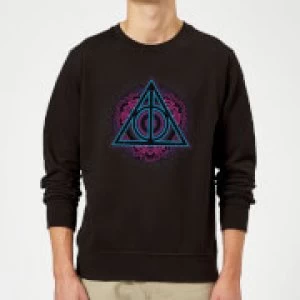 Image of Harry Potter Deathly Hallows Neon Sweatshirt - Black