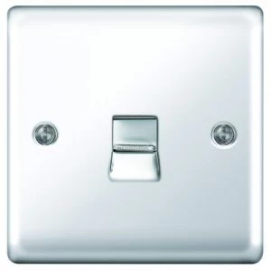 Image of Wickes Single Raised Plate Master Telephone Socket - Polished Chrome