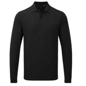 Image of Premier Unisex Adult HeiQ Viroblock Long-Sleeved Polo Shirt (L) (Black)
