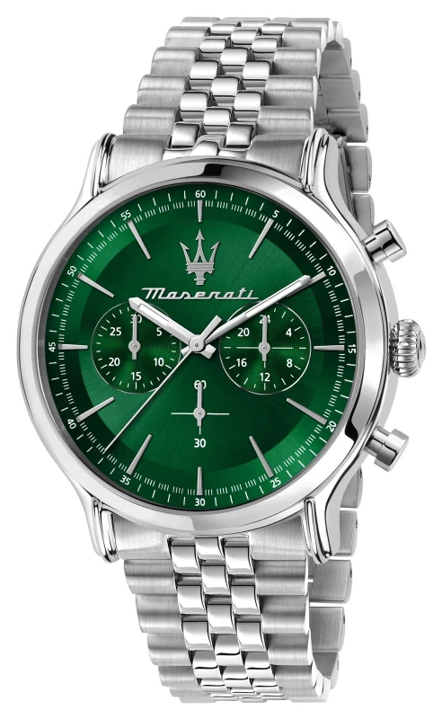 Image of Maserati R8873618033 Mens Epoca (42mm) Green Chronograph Watch