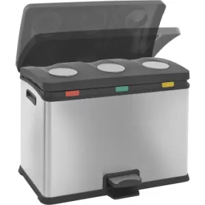 Image of Pedal waste collector, capacity 3 x 12 l, WxHxD 592 x 431 x 382 mm, stainless steel, matt finish