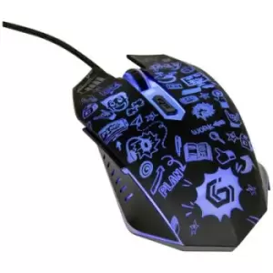 Image of Gembird MUS-6B-GRAFIX-01 Mouse Corded Optical Black 6 Buttons 1200 dpi, 3600 dpi Backlit, Quiet keypad