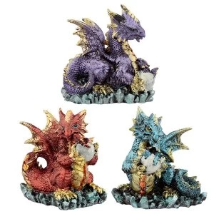 Image of Mother and Hatching Baby Elements Dragon Figurine (1 Random Supplied)