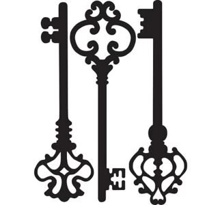 Image of Wallpops Keys to My Heart Black Self Adhesive Wall Sticker H640mm W790mm