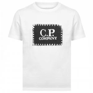 Image of CP COMPANY Junior Boys Stitch Logo T Shirt - White 103