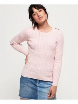 Image of Superdry Croyde Cable Knit, Pink, Size 6, Women