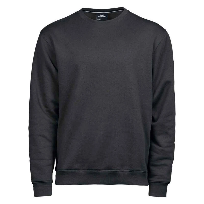 Image of TEE JAYS Mens Plain Black Sweatshirt in Dark Grey Size: Small Dark Grey Male S