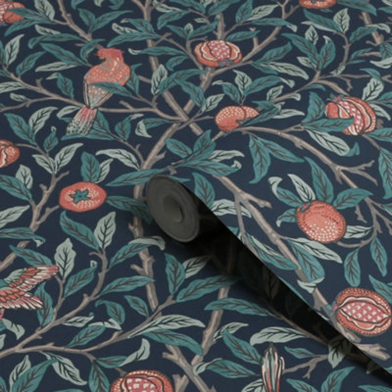 Image of William Morris Bird Pomegranate Wallpaper