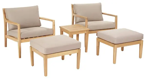 Image of Pacific Pacific Malta 2 Seater Wooden Garden Bistro Set with Stools