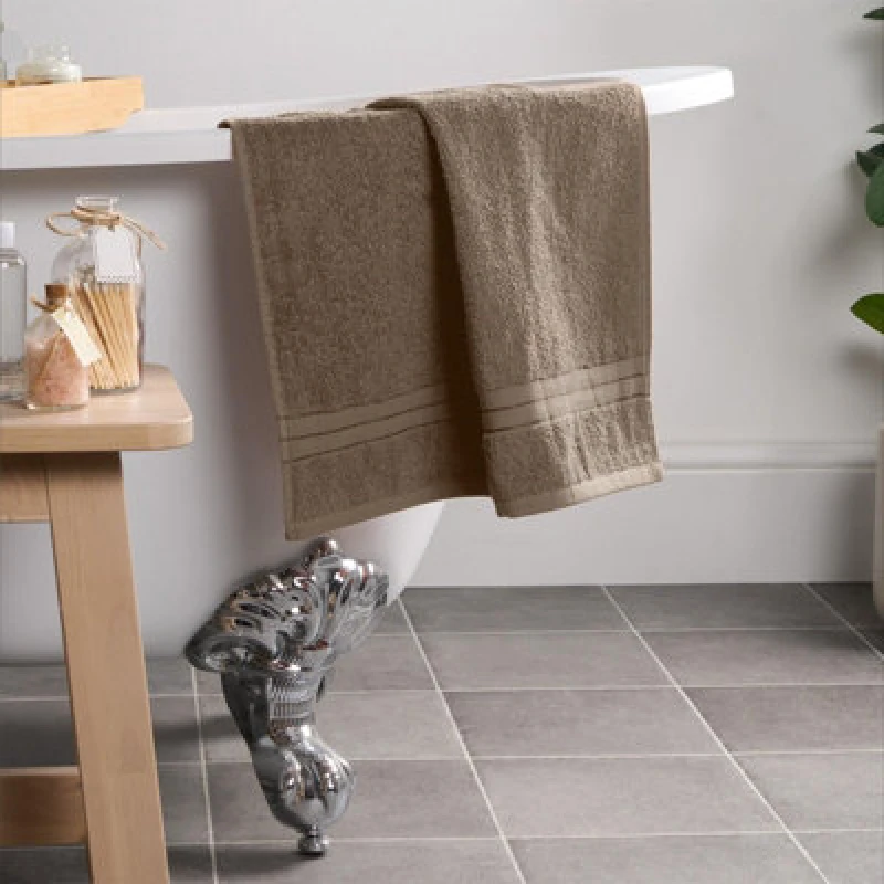 Image of OHS OHS Luxury Hand Towel 100% Cotton Bathroom in Light Beige Light Beige Hand Towel Unisex 5027434186471