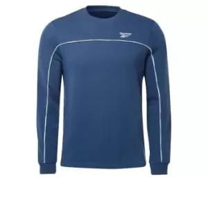 Image of Reebok Workout Ready Piping Crew Sweatshirt Mens - Blue