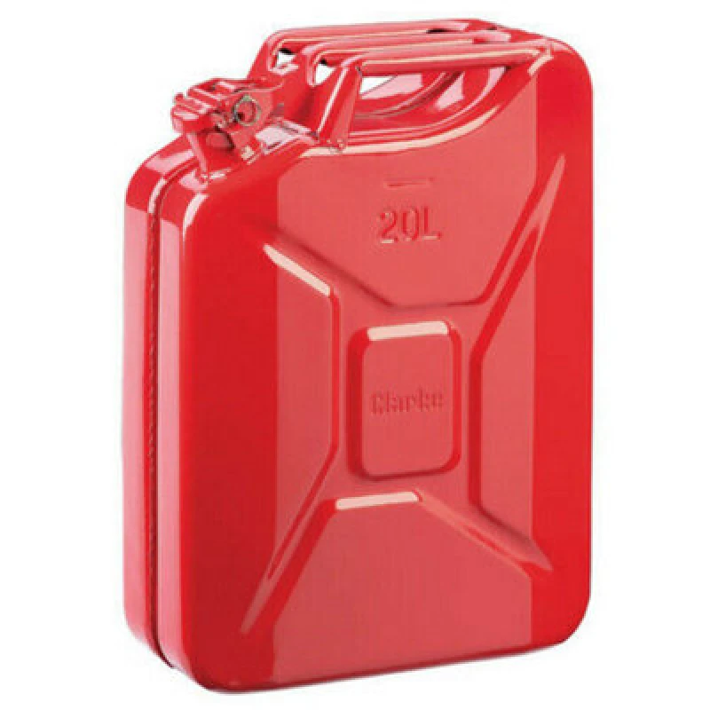 Image of Clarke Jerry Can 20 Litre Metal Fuel Petrol Diesel 20L Container Red Jc20Ls