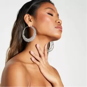 Image of I Saw It First Diamante Embellished Hoop Earrings - Metallics
