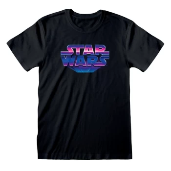 Image of Star Wars - 80s Logo Unisex XX-Large T-Shirt - Black