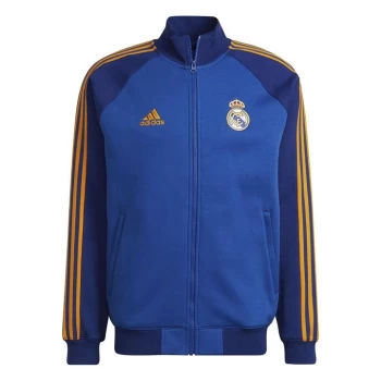 Image of adidas Real Madrid Anthem Jacket 2021 2022 Mens - Blue