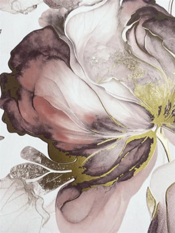 Image of MURIVA Elysian Floral Pink Gold Wallpaper Metallic Glamorous Feature Wall - Muriva WL-212504