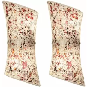 Image of Loops - 2 pack Mosaic Mirror Wall Light Pattern Glaze Glass Shade Pretty Dimming Lamp