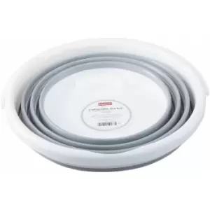 Image of Premier Housewares - Grey White Collapsible Dish Rack With Handle/ Cutlery Drainer Rectangular Portable Compact Convenient for Everyday Use w32 x d32