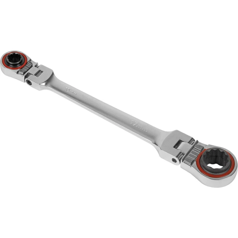 Image of Loops 4-in-1 Double Ended Reversible Ratchet Ring Spanner Hardened Steel Metric Wrench Metallics